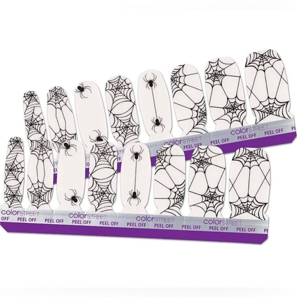 Color Street Web of Lies Clear Overlay Spiders Webs Real Nail Polish Strips - Picture 3 of 10